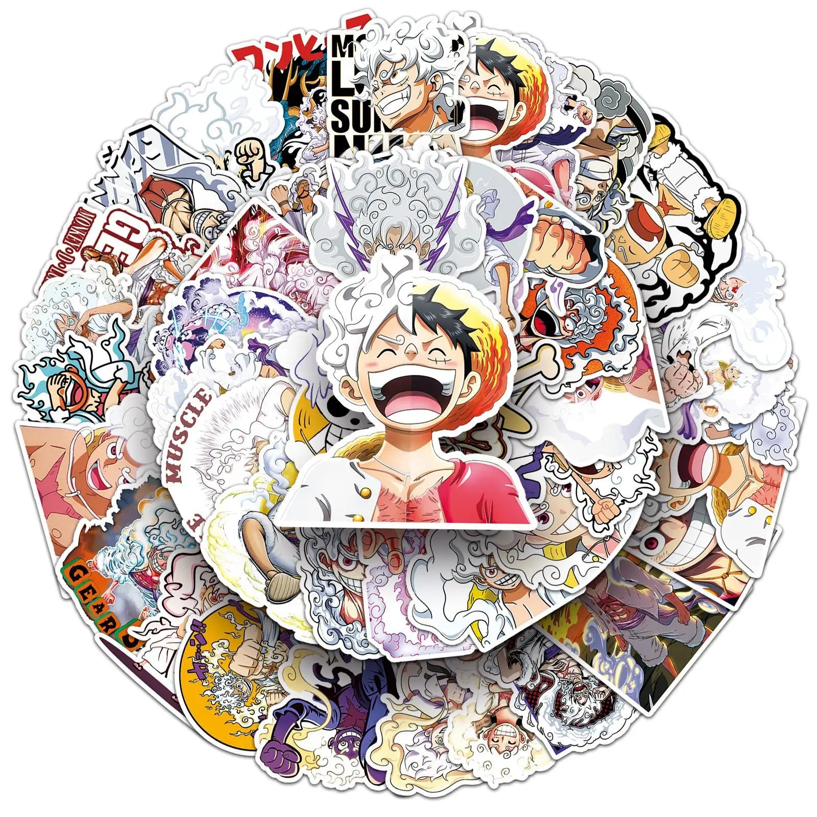 50PCS Cartoon Luffy Gear 5 Stickers One Piece