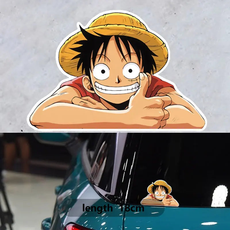 Luffy Peeking At Window Stickers One Piece