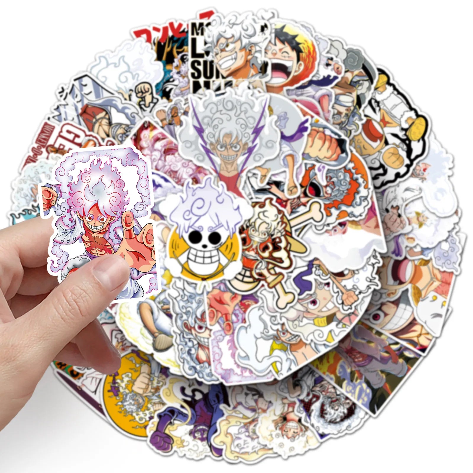 50PCS Cartoon Luffy Gear 5 Stickers One Piece