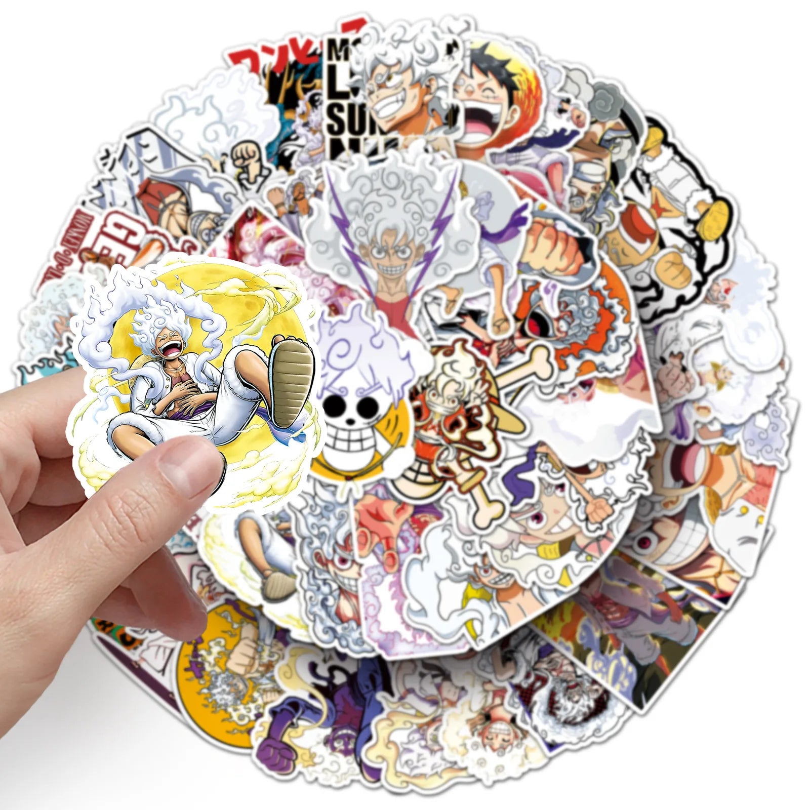 50PCS Cartoon Luffy Gear 5 Stickers One Piece