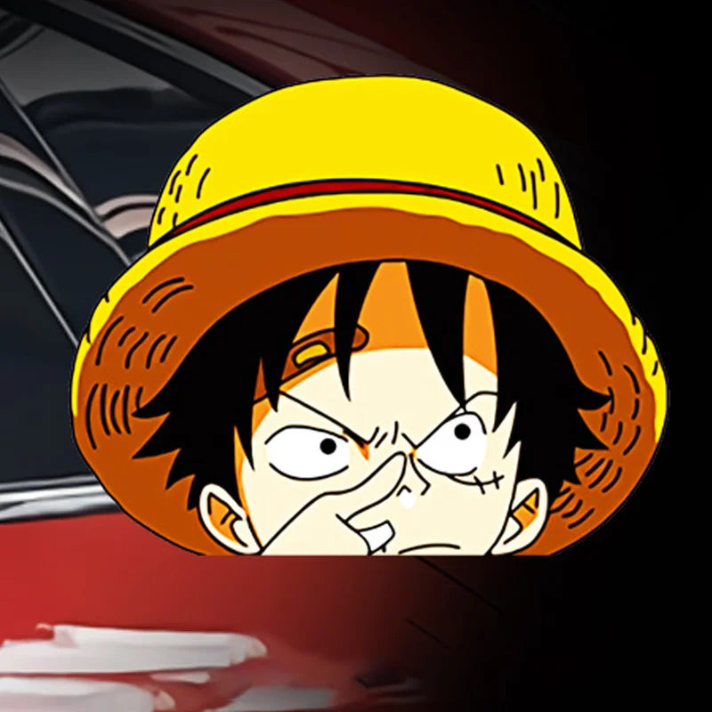 Luffy Peeking At Window Stickers One Piece