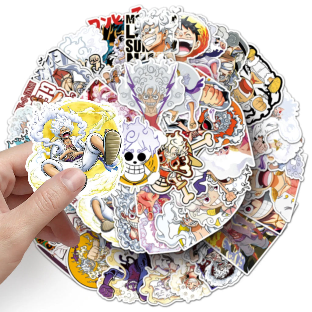 50PCS Cartoon Luffy Gear 5 Stickers One Piece