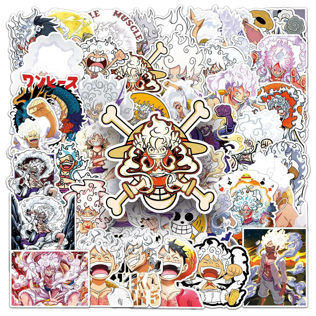 50PCS Cartoon Luffy Gear 5 Stickers One Piece